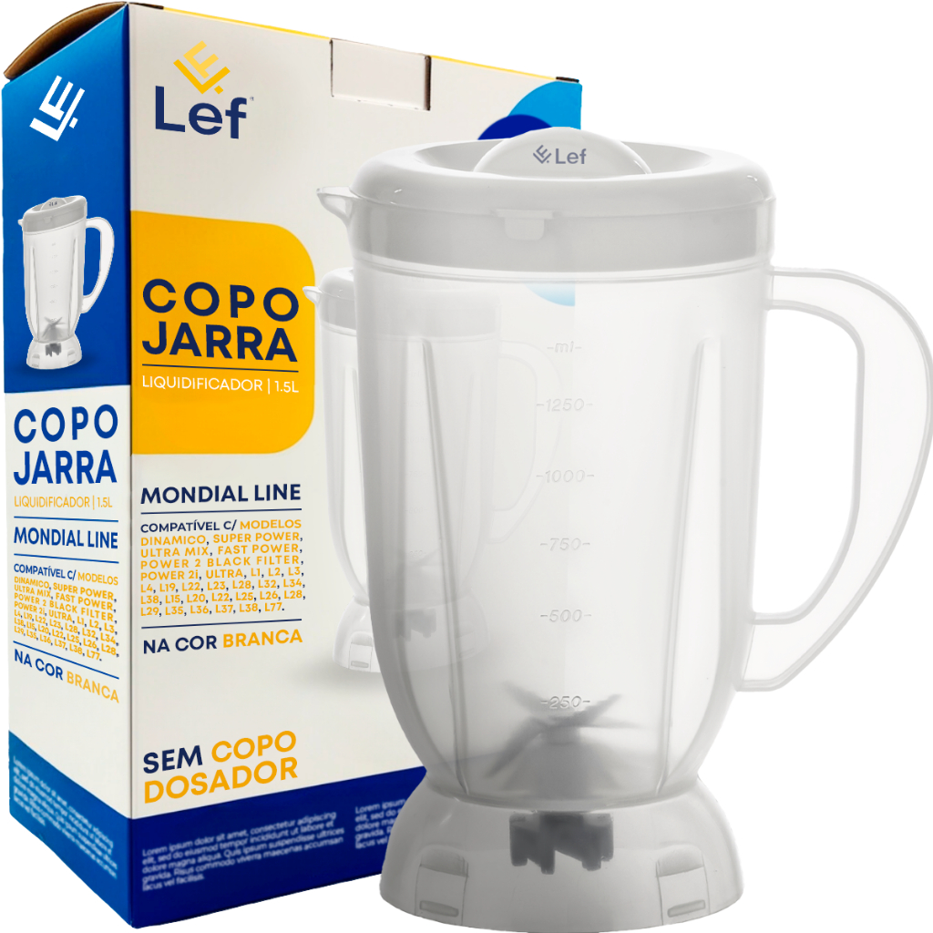 Imagem Copo p/liquidificador Mondial Line Dinâmico Super Power Ultra Mix Fast Power Power2i translúcido