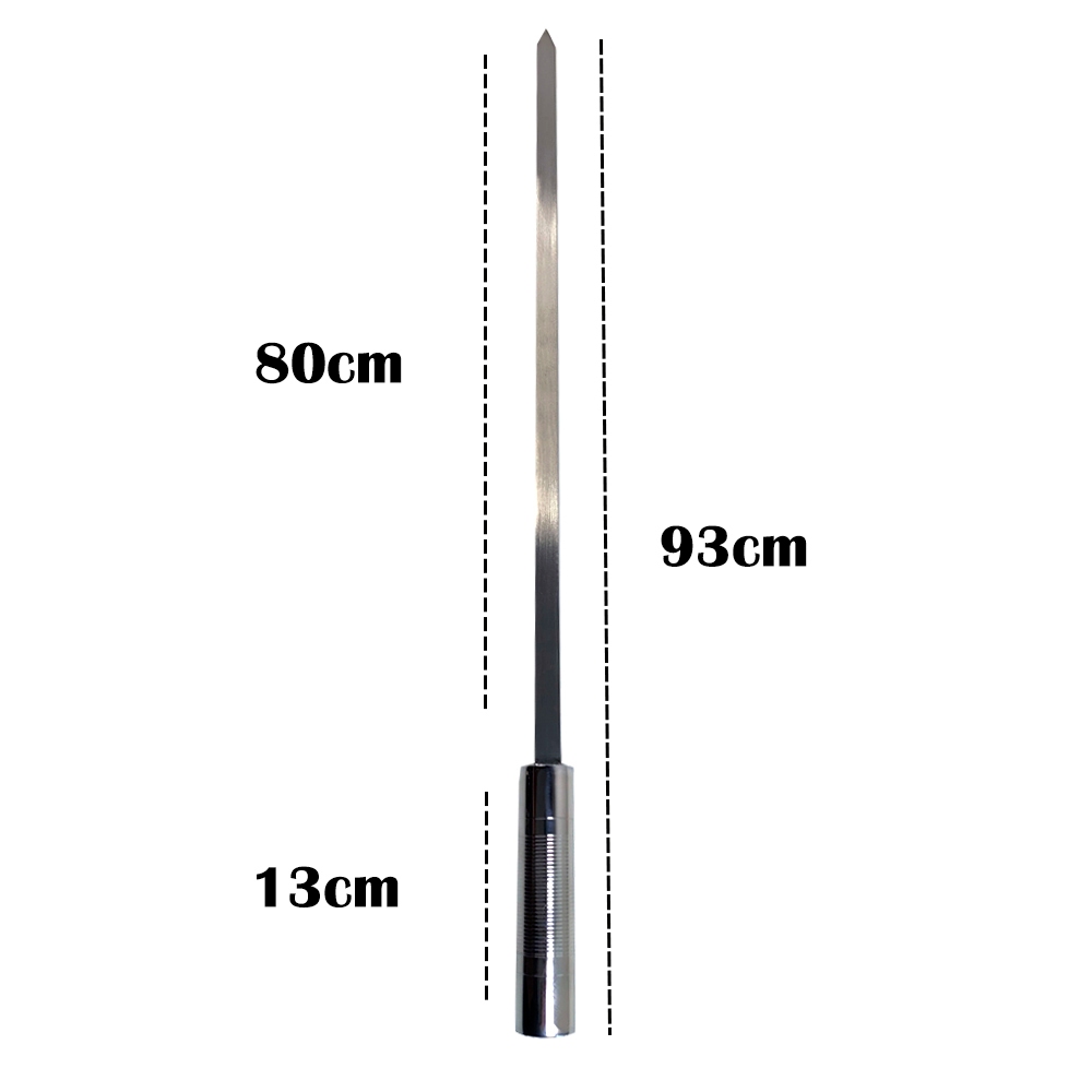Kit 6 Espetos Churrasco Inox 304 Tipo Lança 93cm