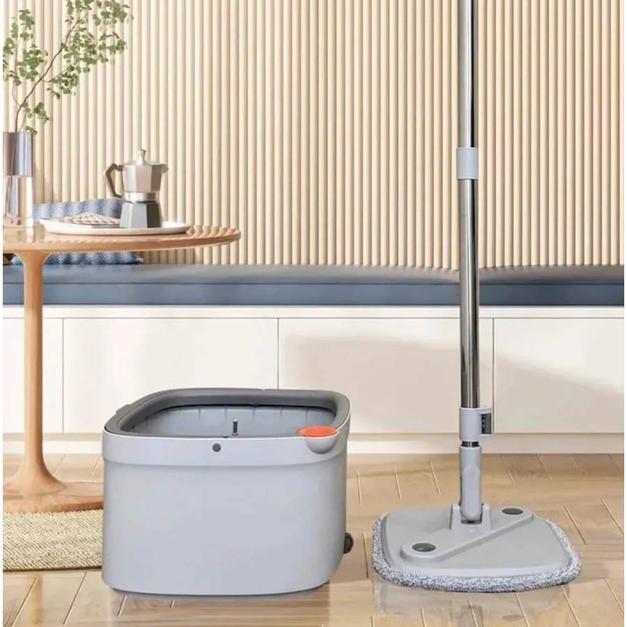 Mop Cubo 360 Duas Águas Refil de Microfibra + Refil Extra