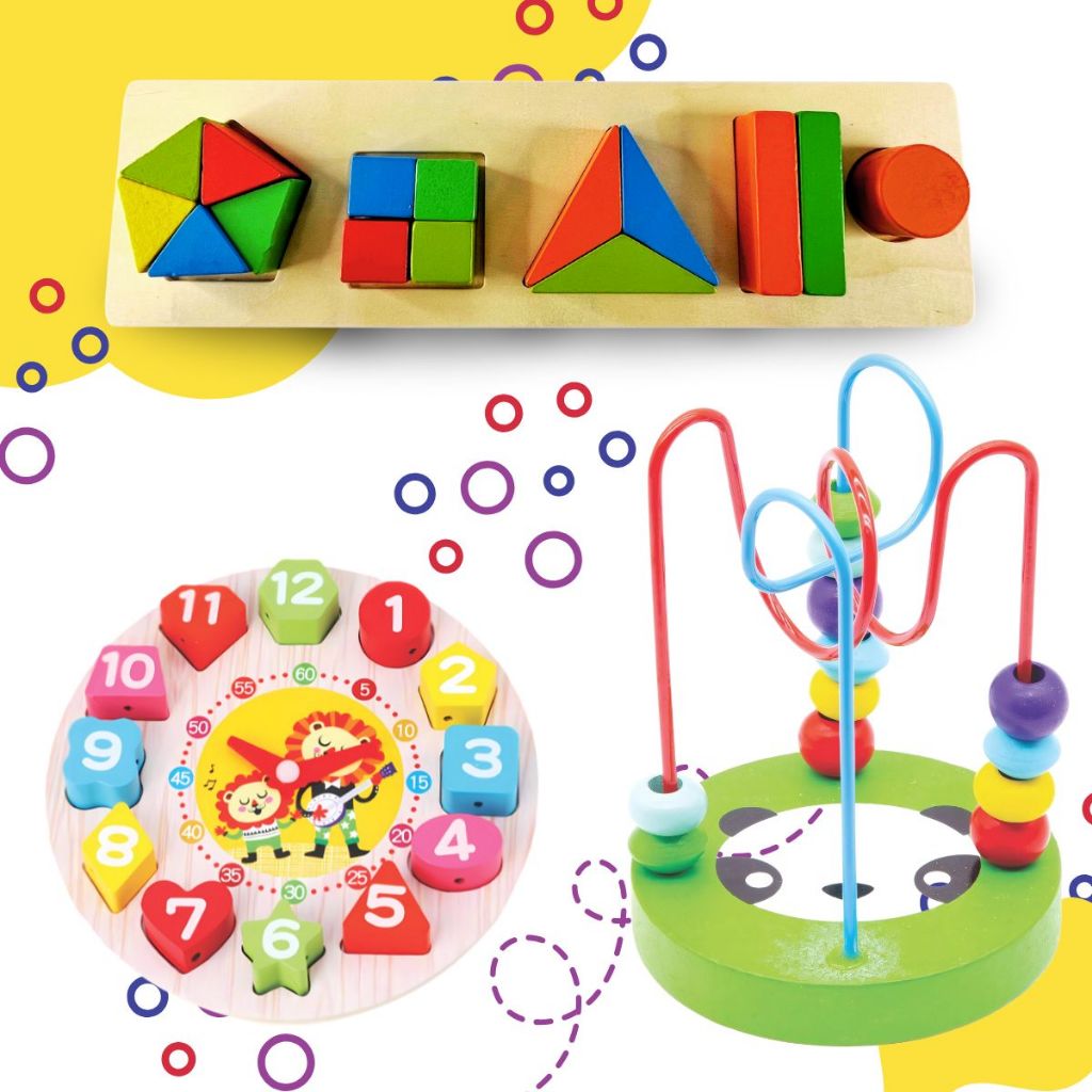 Brinquedo Pedagógico Aramado + Tabuleiro + Relógio Montessori Brinquedo Infância em Oferta na Shopee