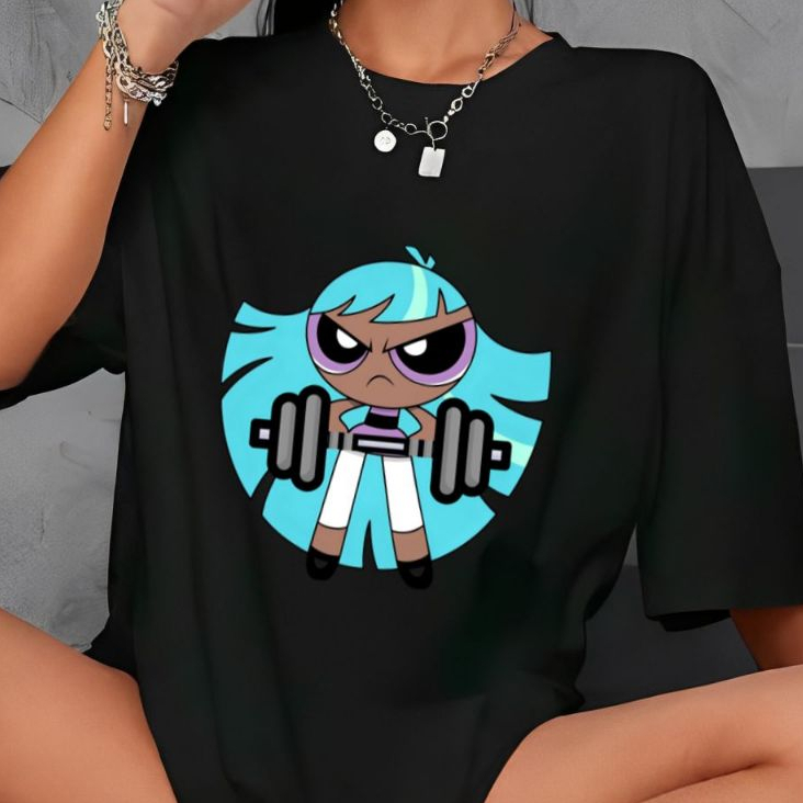 Camiseta Tshirt Oversized 100%Algodão Academia Fitness Gym Treino Musculação Feminina Estrelinha