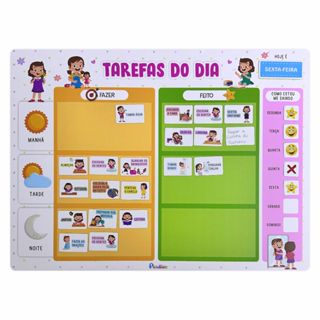 QUADRO TAREFAS DO DIA PADRÃO - IMANTADO PARA FIXAÇÃO NA GELADEIRA em Oferta na Shopee