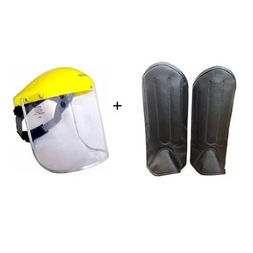 Kit Proteção Operador Roçadeira  Mascara Facial E Perneira em Oferta na Shopee