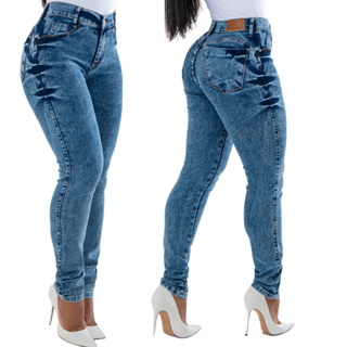 Calça Jeans Feminina Com Lycra Modelo Eskine Lavagem Moderna Casual em Oferta na Shopee