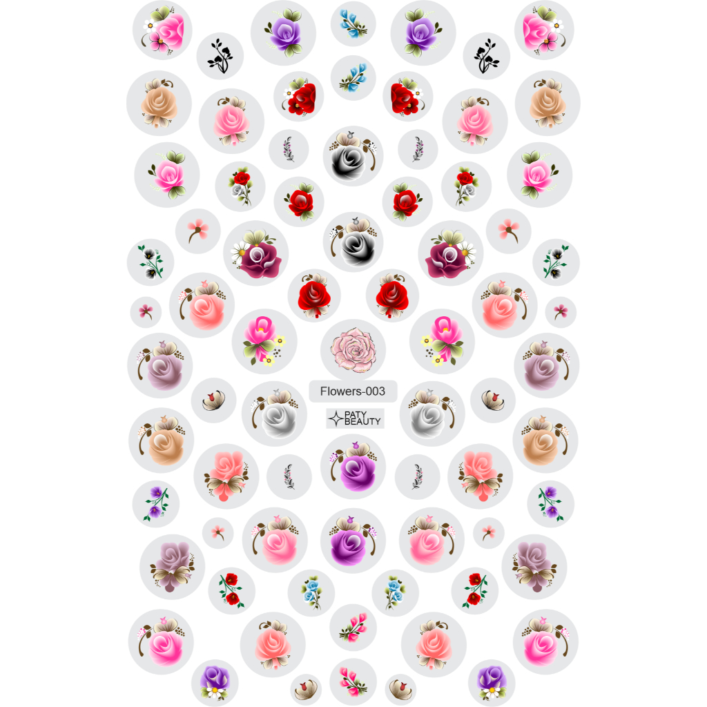 Adesivos Para Unha Pelicula 3D Florais Coloridas Borboleta Flores Diversas 70 Por Cartela Nais Art — imagem 2 de 2