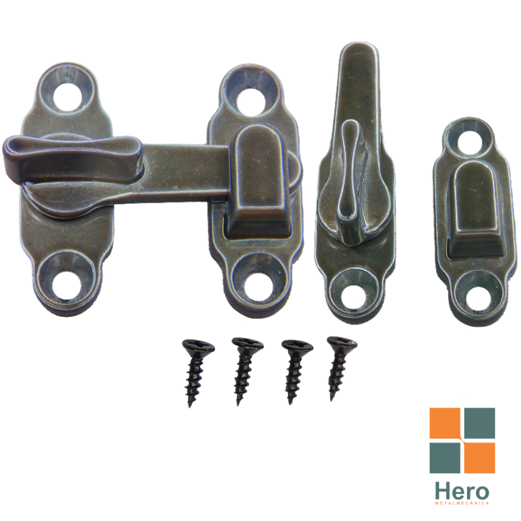 KIT 2 Tranqueta tramela trinco gde de metal para portas e janelas — imagem 2 de 2