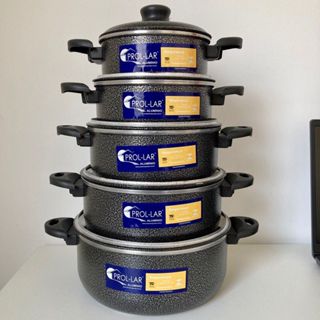 Jogo de Panelas com 5 peças Modernas em Alumínio de excelente qualidade. em Oferta na Shopee