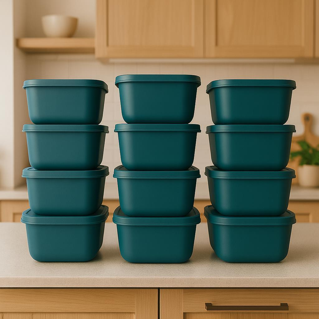 Kit 10 Potes  redondinhos de Marmita com Tampa Hermética | Marmitas Reutilizáveis para Fre...