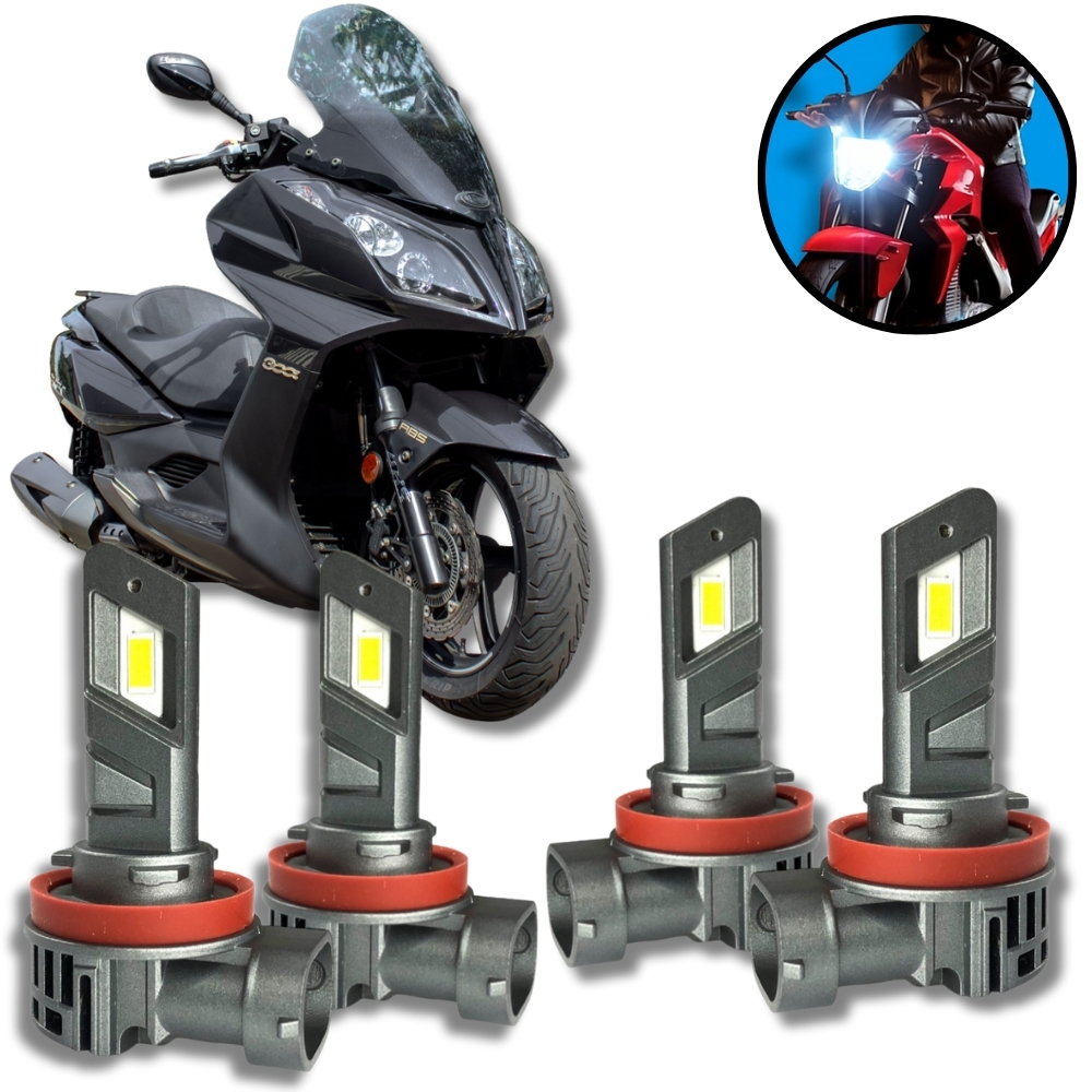 Kit Lampadas Super Led Farol Moto Kymco Downtown 300i 6500k 12v