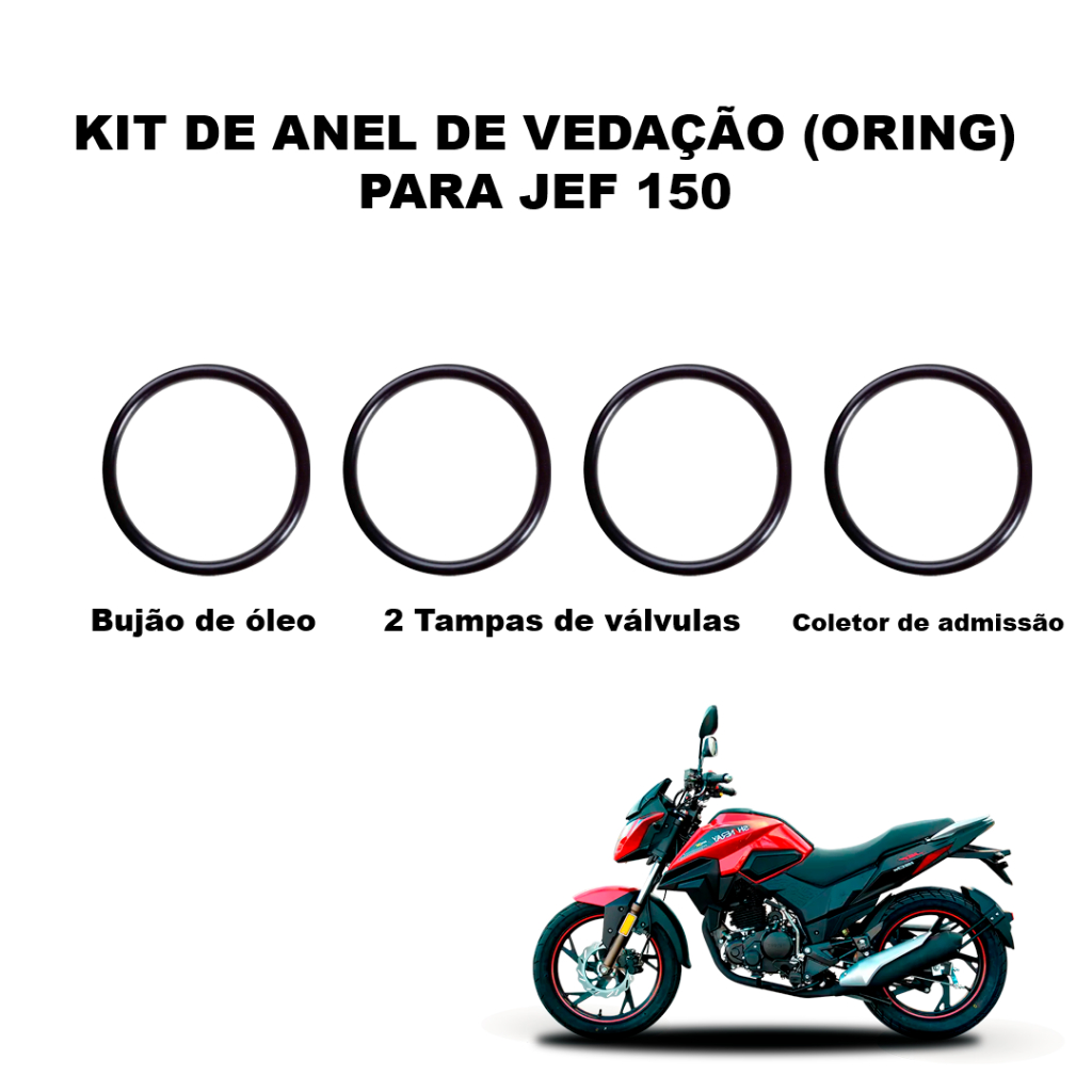 Kit de Anéis de Vedação (Orings) – Shineray JEF 150