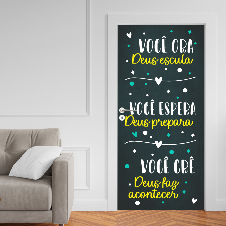 Adesivo Porta Madeira Vidro Decoração Revestimento Papel de Parede Envelopamento LETTERING 11 - ALVO0113X