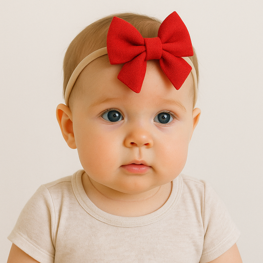 Laço de cabelo tiara para menina / tecido linho/ 8 a 10 cm/ casual, estiloso e atemporal