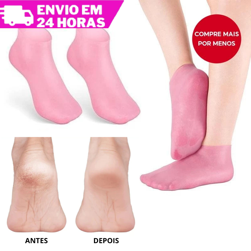 Conjunto De Meias Silicone Gel Spa Hidratante Intensivo Para Calcanhares Calosidades Secos Rachados