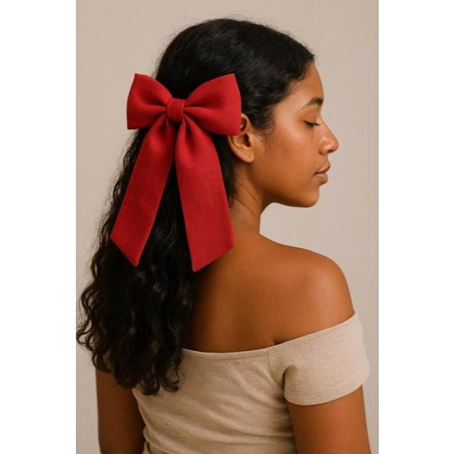 Laço de cabelo - modelo Virgínia  - Tecido no Linho – Elegância que Encanta , Bico de Pato, Tendência Feminina