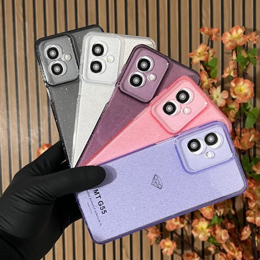 Capa com brilho para Motorola Moto G55 / Capa + Pelicula Ceramica ou So 1 Gliter Case