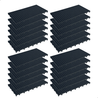 Kit 20 Peças Pallet Palete Estrado Plástico Preto 25x50x2,5cm Piso Plástico Empilhavel em Oferta na Shopee