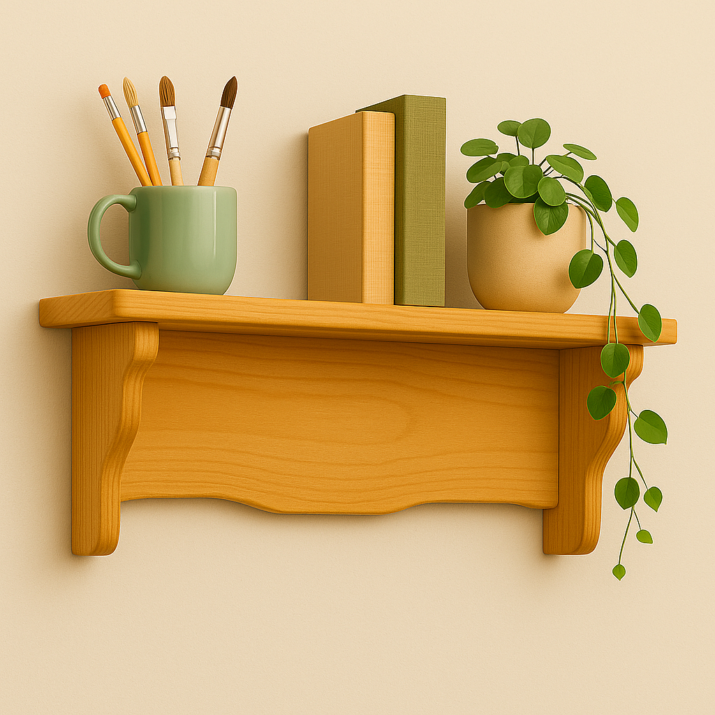 Prateleira de Madeira Pinus – Tábua Natural, Estante para Decoração Moderna Quarto Sala e Cozinha em Oferta na Shopee