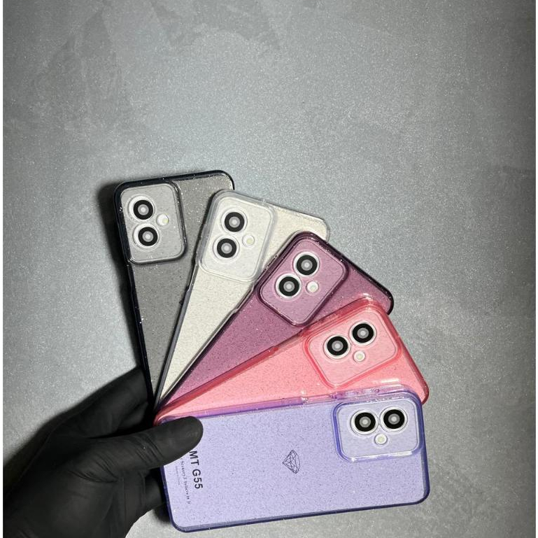 Capa com brilho + película de Ceramica Motorola Moto G55 Ou apenas capinha com gliter