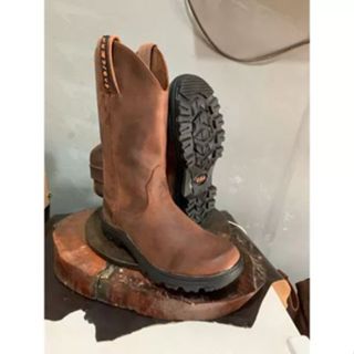 Bota De Arame Lisa Sem Bordado Bota de Trabalho em Couro Legitimo em Oferta na Shopee