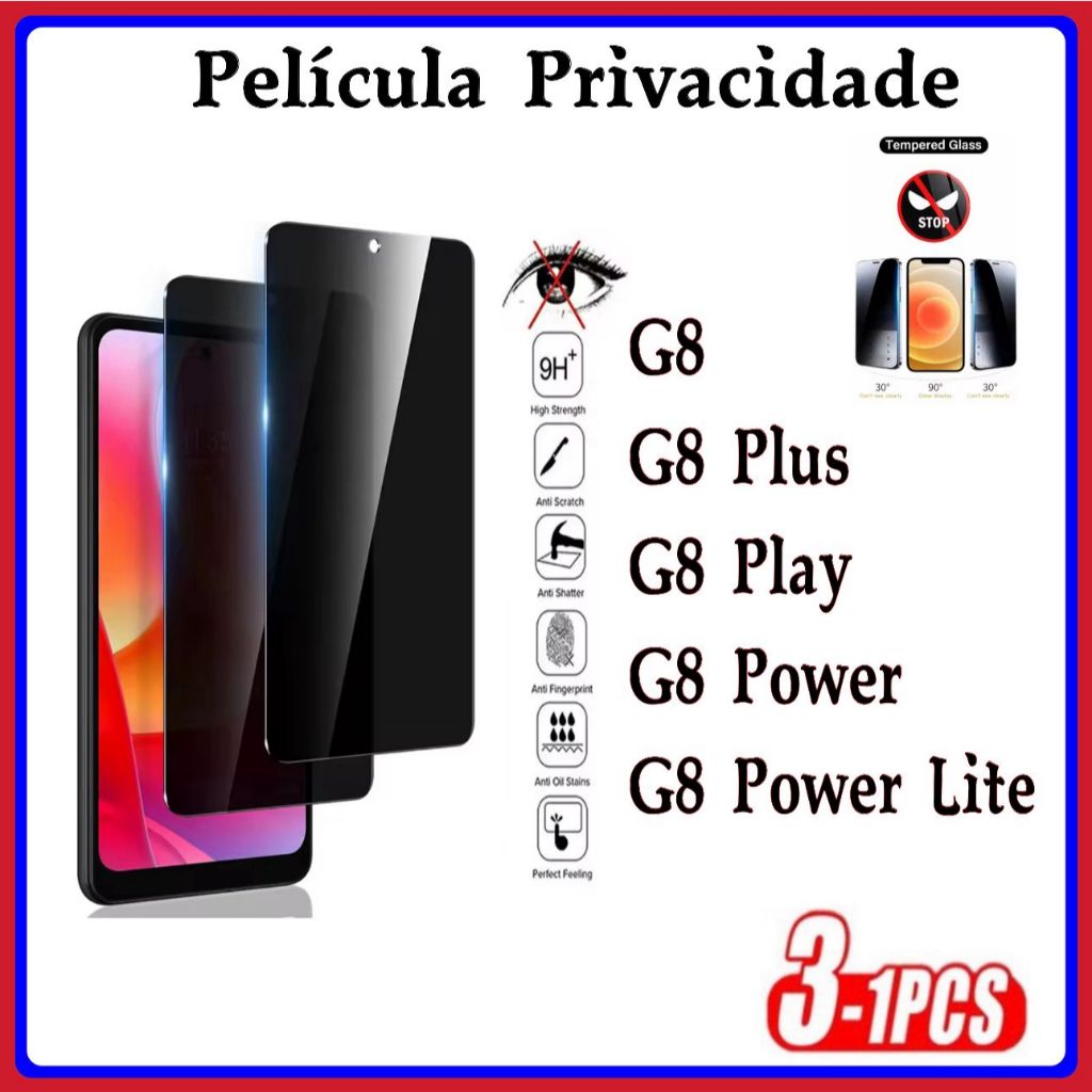 Película Privacidade 3D Anti Spy PARA MOTO G8 G8PLUS G8 PLAY G8 POWER G8 POWER LITE em Oferta na Shopee
