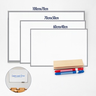 Lousa Quadro Branco 100x70 - 70x50 - 60x40 Moldura Alumínio + Kit Completo Escritório Escolar em Oferta na Shopee