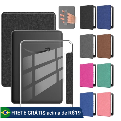 Kit Completo Capa Acrílico Tecido + Película Kindle 6 Polegadas 11ª/12ª Geração C2V2L3 RS23CV com Alça em Oferta na Shopee