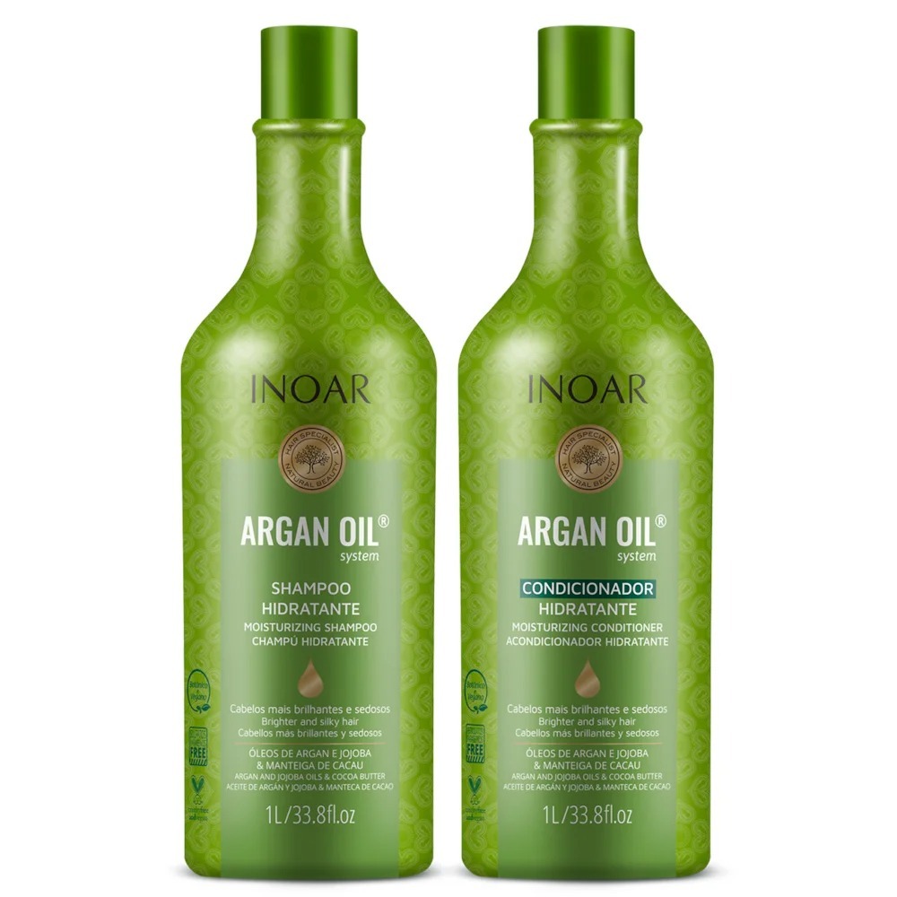 Inoar Kit Argan Oil Systen Shampoo e Condicionador 1L