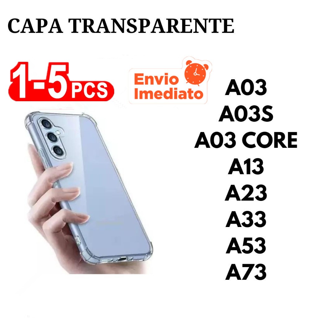 Capa Transparente TPU Anti Shock Para Samsung A03 A03S A03S CORE A13 A23 A33 A53 A73