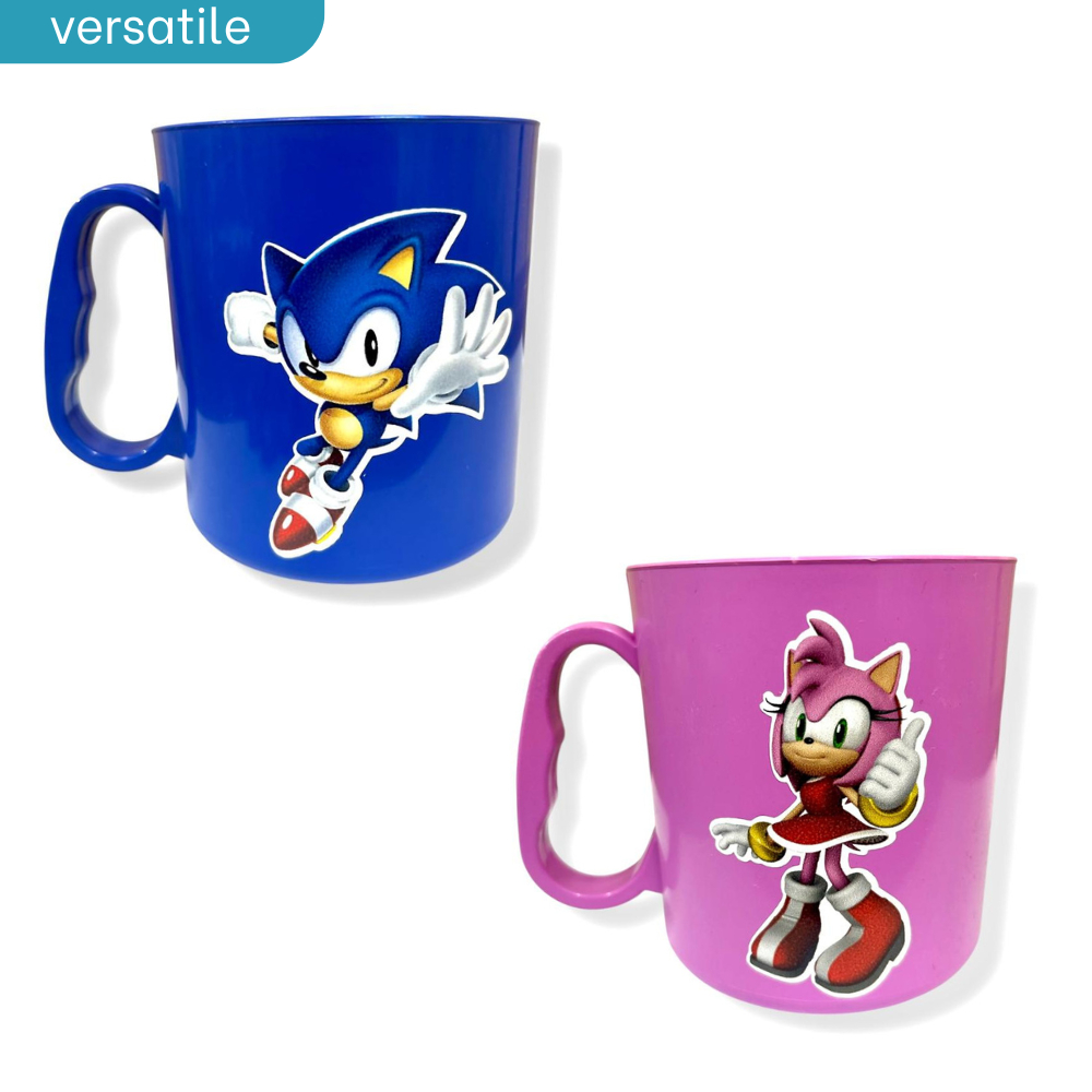 Kit 20 Canecas Sonic Adesivadas para festas lembrancinhas Azul e Rosa em Oferta na Shopee