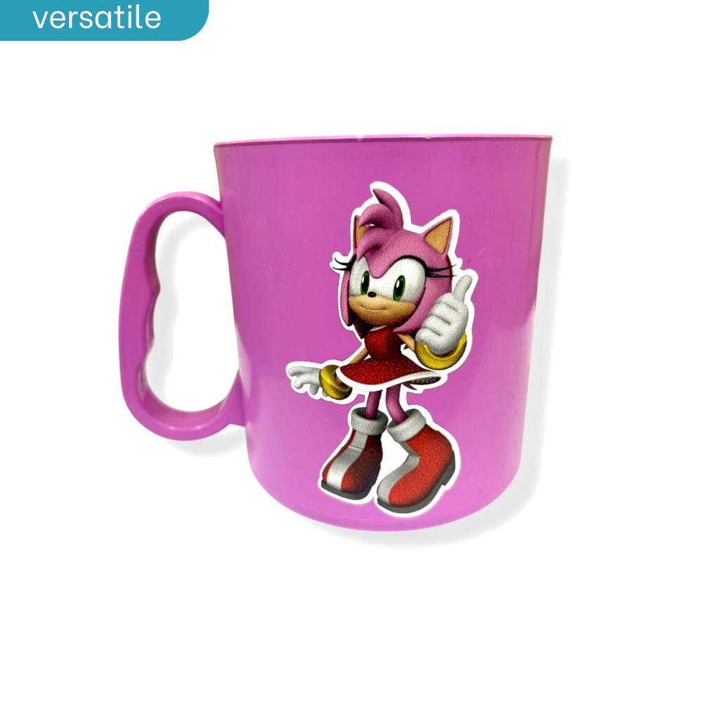 Kit 20 Canecas Sonic Adesivadas para festas lembrancinhas Azul e Rosa