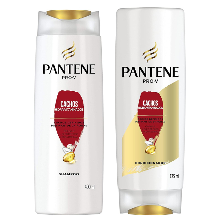 Kit Shampoo Cachos Hidra Vitaminados Pantene 400ML + Condicionador 400ml em Oferta na Shopee