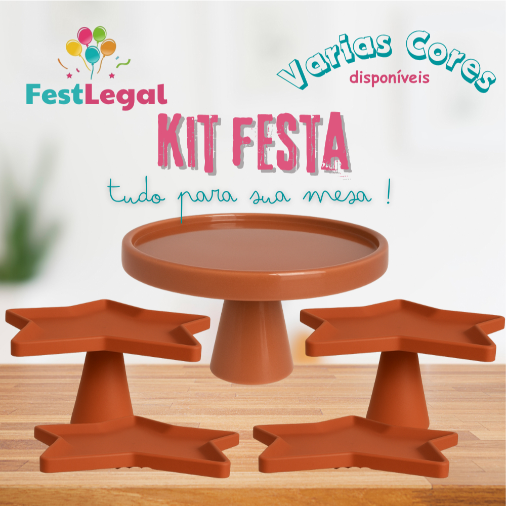 KIT COM 1 BOLEIRA REDONDA + 2 PORTA DOCE ESTRELA + 2 BANDEJA ESTRELA PARA DECORAÇÃO  - VARIAS CO em Oferta na Shopee