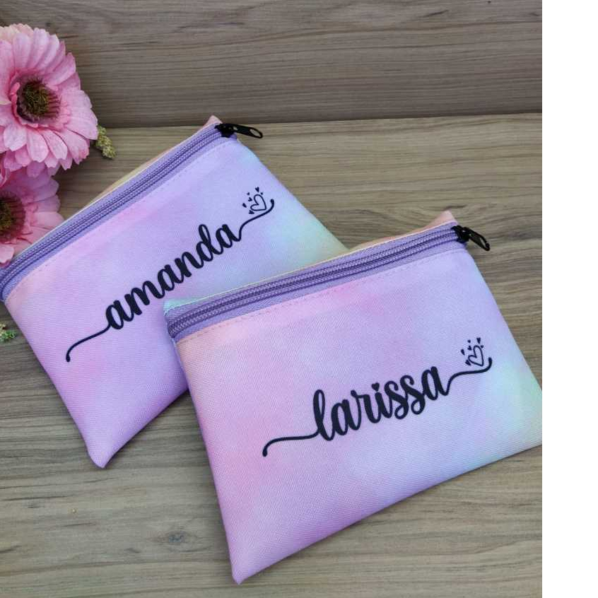 Porta Absorvente de Bolsa - Mini Nécessaire Slim personalizada - organizador multiuso porta cartões. Festa  das Cores.