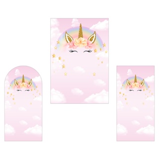 Painel De Festa Vertical - Unicórnio Céu Rosa 001 em Oferta na Shopee