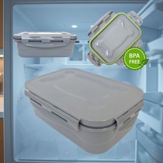 Kit 2 Marmitas de Microondas ou Freezer BPA Free Hermética 1000ml Plástico Resistente Travas em Oferta na Shopee