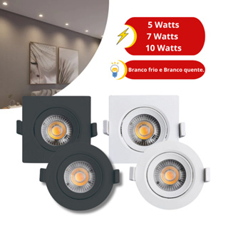 Luminária Led Spot 5w 7w 10w Quadrado/Redondo Embutir Branco Frio/Quente Bivolt - 3UN 5UN Chenx em Oferta na Shopee