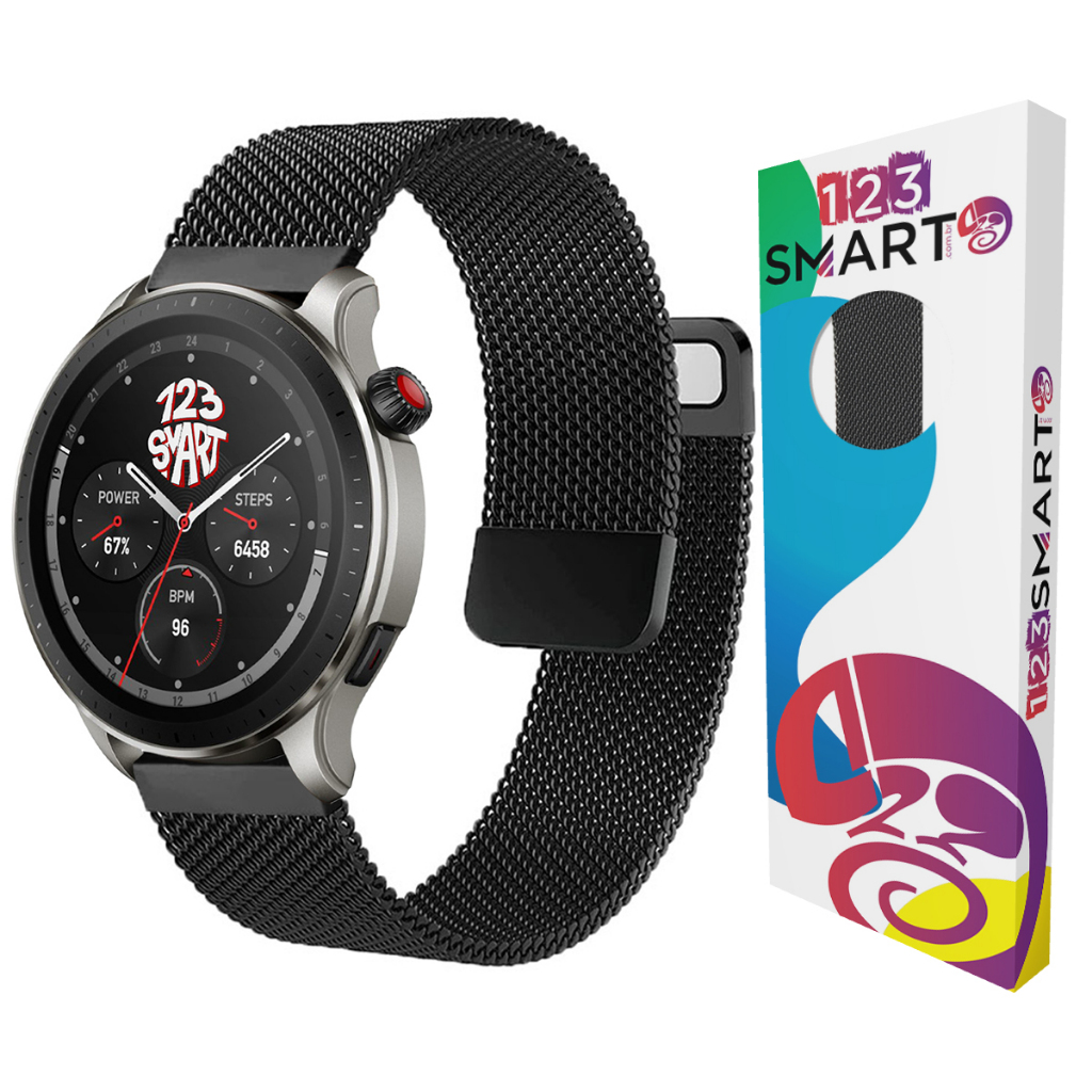 Pulseira de Aço Milanese Dupla para Amazfit GTR 4 3 2 GTR 47mm Balance Stratos 1 2 3 Cheetah Round