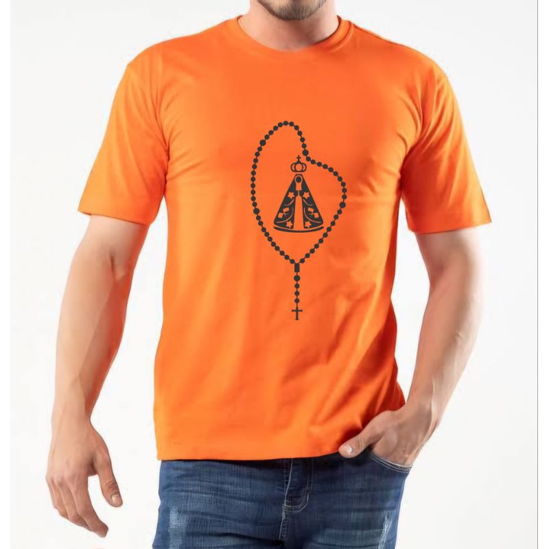 camiseta unisex católicos fé maezinha do céu santo terço nossa senhora Aparecida