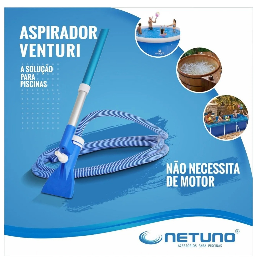 Aspirador Completo Venturi Para Limpeza De Spas E Piscinas De Vinil, Fibra Ou Alvenaria.