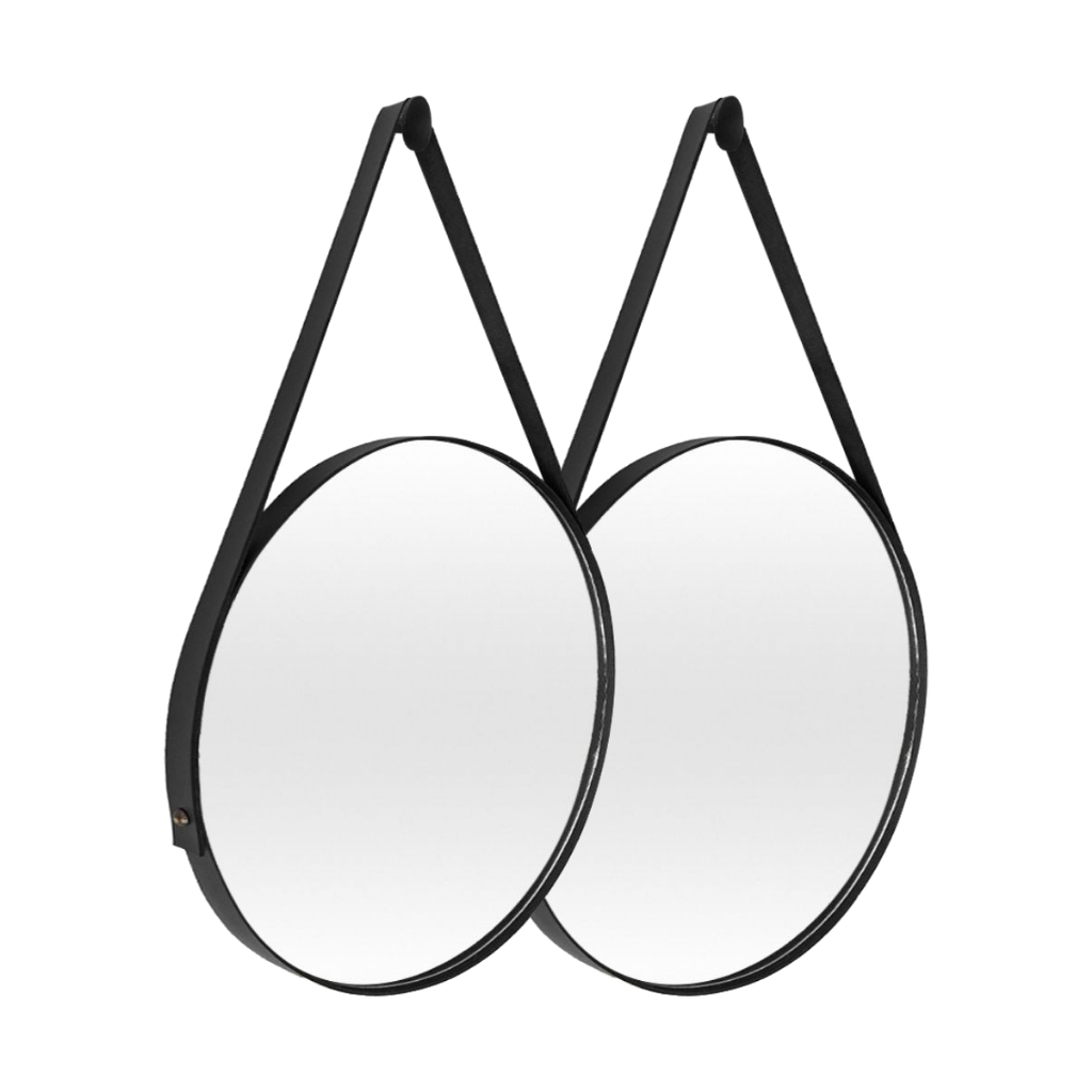 2 Espelhos Redondo Adnet 50cm com Alça + Suporte Banheiro / Sala / Quarto /Lavabo  / Hall em Oferta na Shopee