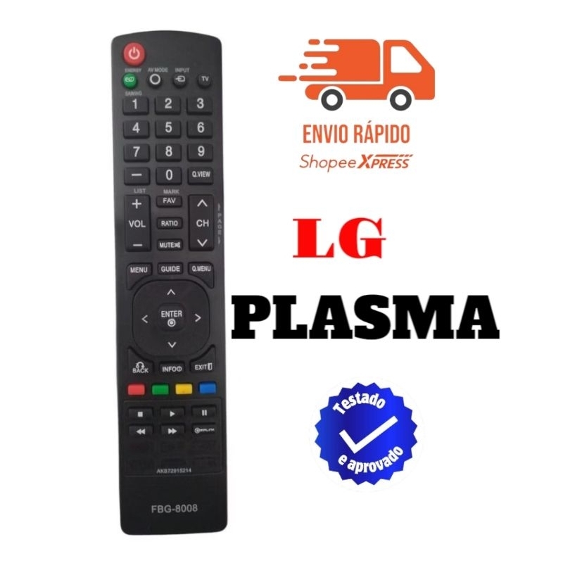 Controle Remoto Compativel Tv Plasma Lg Dtv 42PJ230 50PJ230 42PJ250 50PJ250 42PJ350 50PJ350 FBG-8008