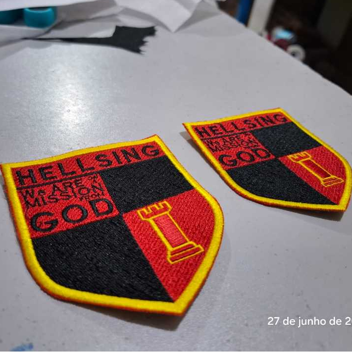 Patch bordado Hellsing Anime brasão bordado termocolante We are on a mission from god