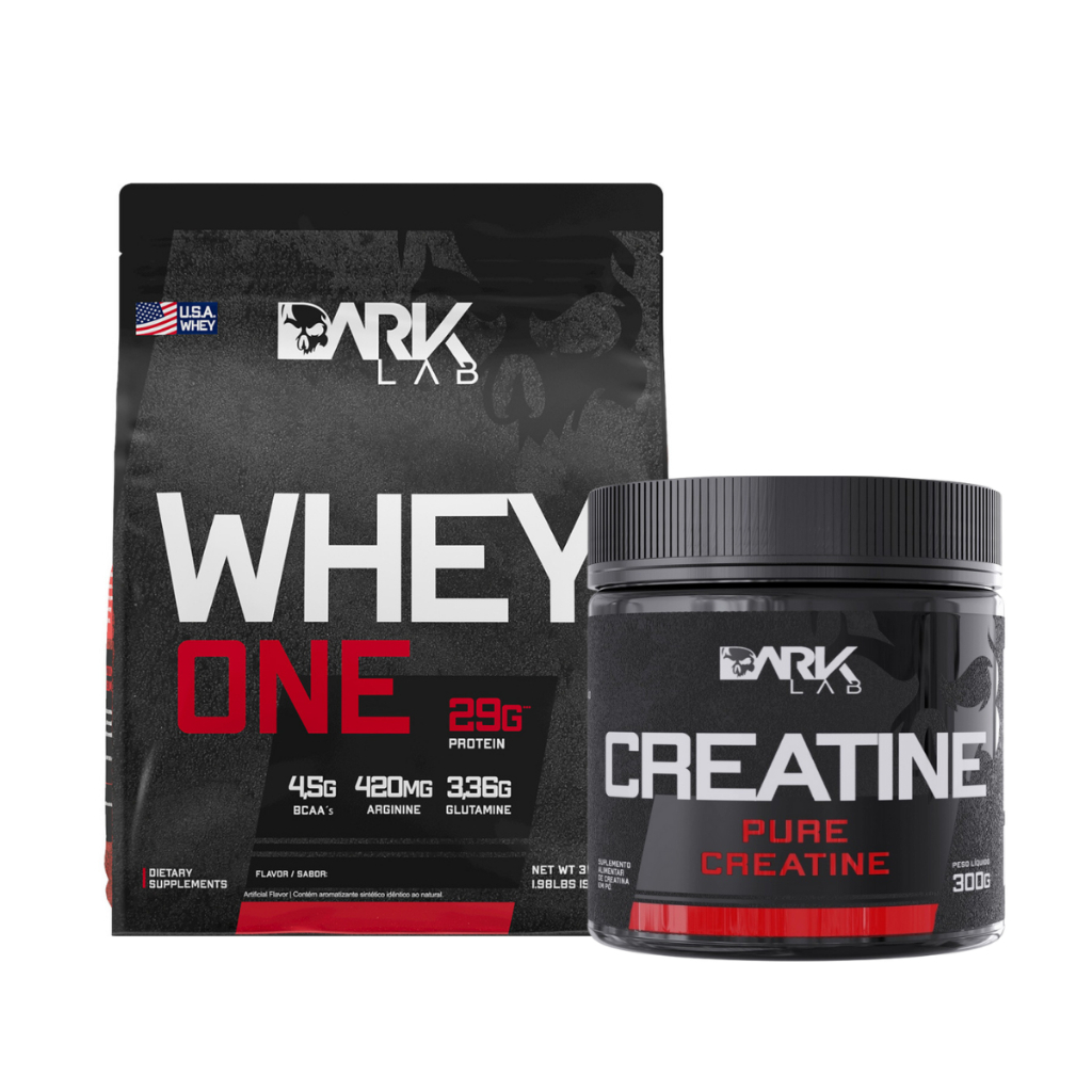 Kit Whey Protein One Refil 900g + Creatina Monohidratada 100% Pura 300g - Dark Lab
