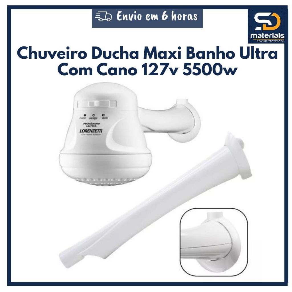 Chuveiro Ducha Maxi Banho Ultra Com Cano 127v 5500w Lorenzetti