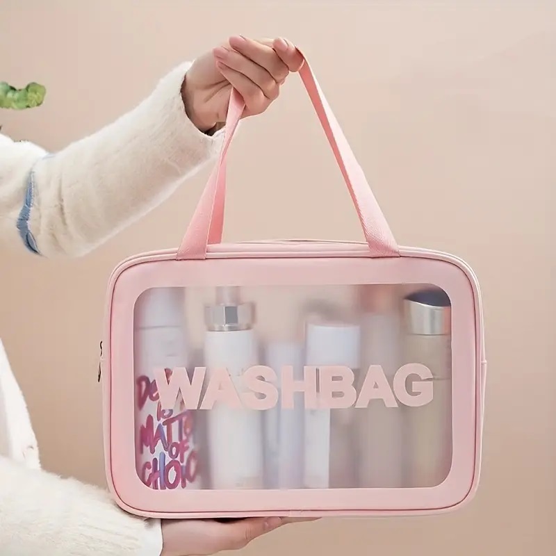 Necessaire Feminino Grande Impermeável Transparente viagem Organizadora maquiagem em Oferta na Shopee