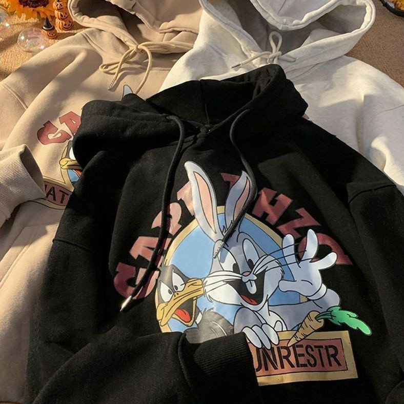Moletom Canguru Looney Tunes Casaco Com Capuz De Inverno Americano Perna Longa Blusa De Frio