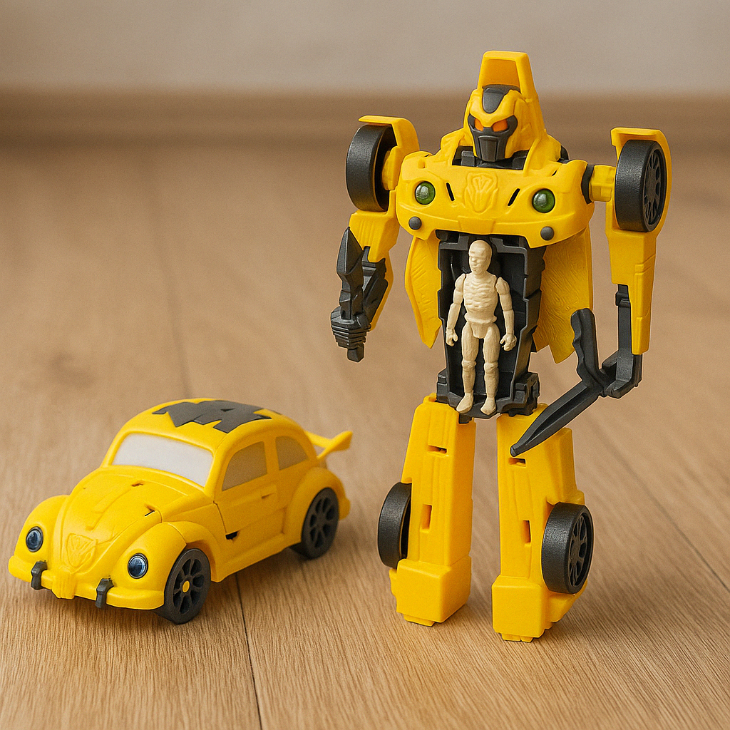 Carrinho Que Se Transforma Em Robô Camaro Fusca Brinquedo Robo Menino Transformers Presente