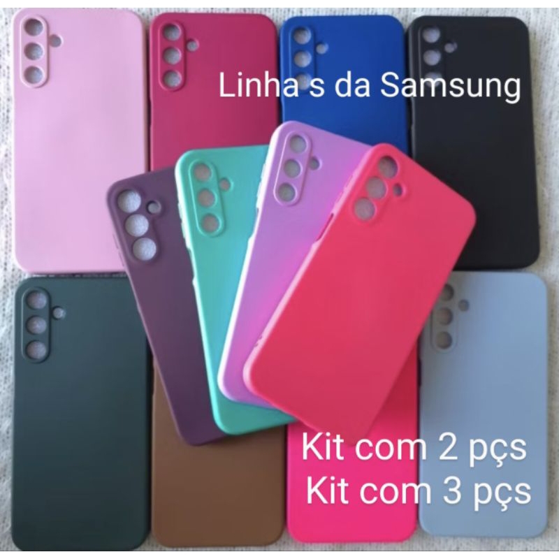KIT SANSUNG 2 OU 3 PÇS CAPA CAPINHA PARA SANSUNG S20 AO S25 EDGE  AVELUDADO