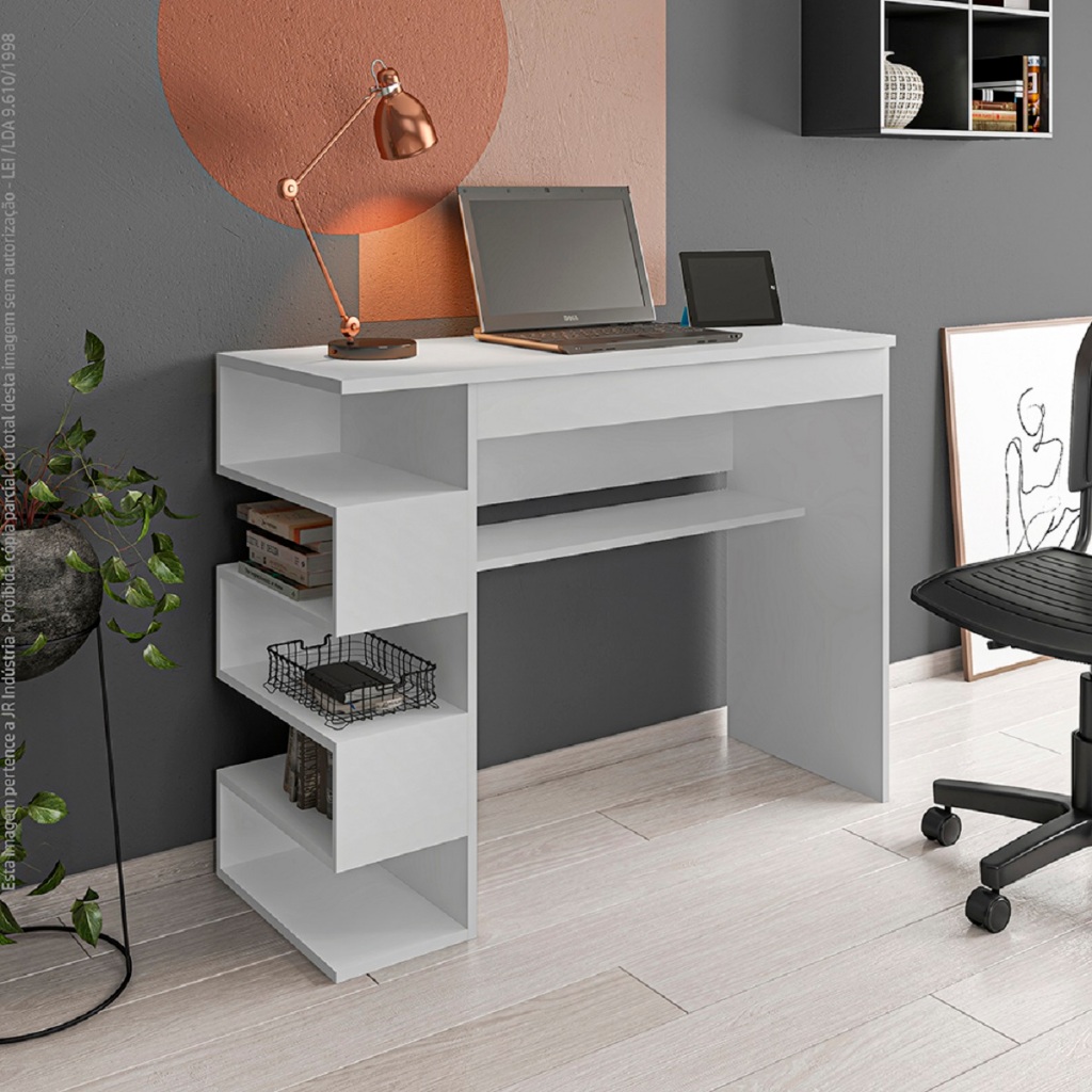 Mesa gamer escrivaninha computador para quarto com nicho 90cm varias cores