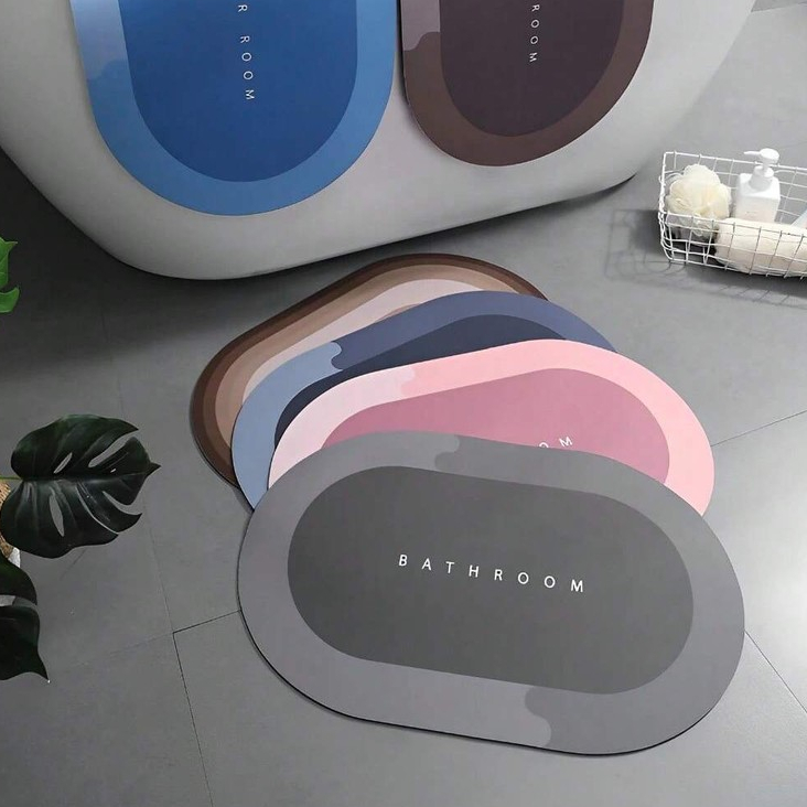 Kit 1/2 Jogo de Tapete p/ Banheiro Antiderrapante Redondado ou Quadrado Secagem Rápida e Super Absorvente
